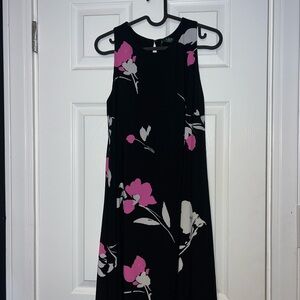 Ralph Lauren Black Dress with Pink and White Floral Design